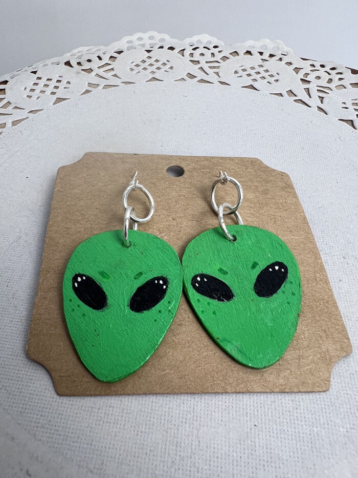 Boucles d'oreilles Cute UFO, Le martien vert ! – Image 6