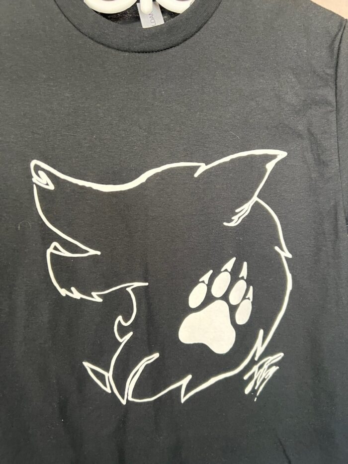 T-shirt, noir, Loup et patte de loup – Image 2