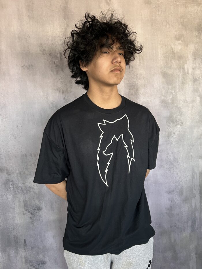 T-shirt noir, loup, petit loup. – Image 2