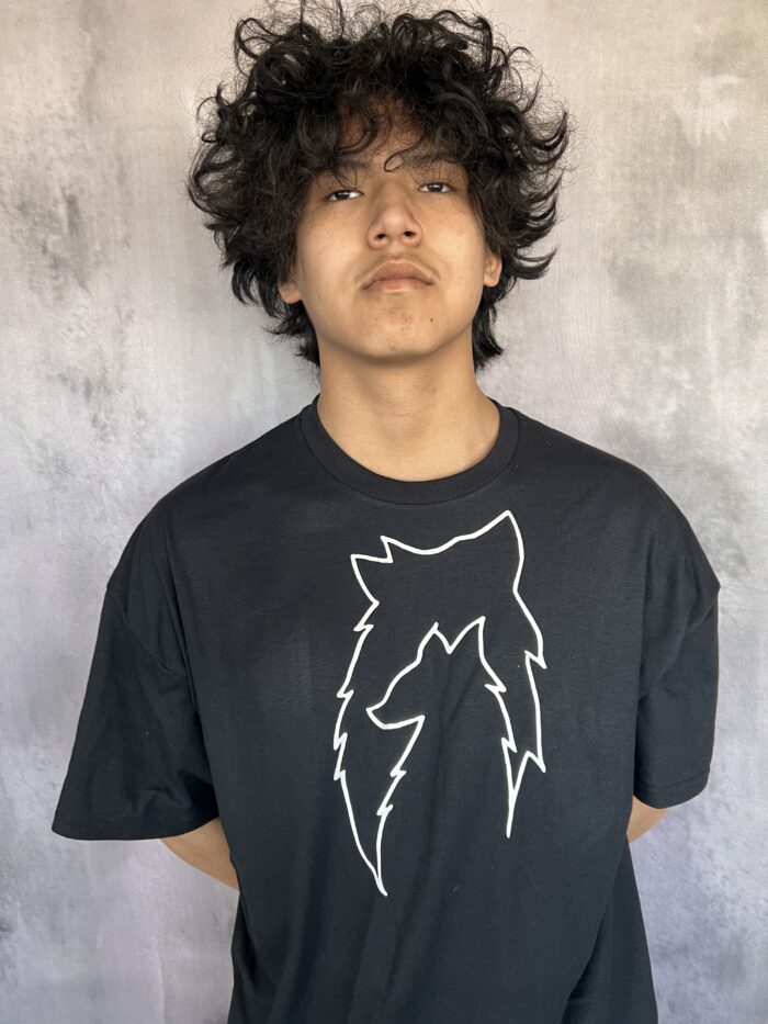 T-shirt noir, loup, petit loup. – Image 3