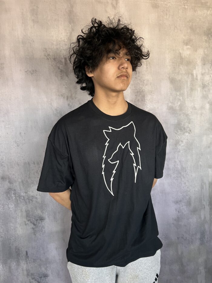 T-shirt noir, loup, petit loup. – Image 5