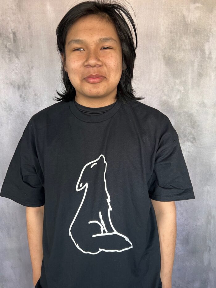 T-shirt petit loup, Louveteau, noir et blanc – Image 4