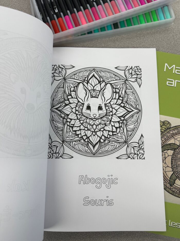 Livre à colorier, Mandalas des animaux, Mots en algonquin – Image 5
