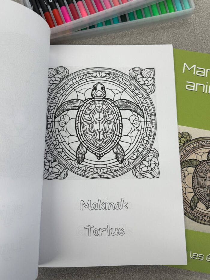 Livre à colorier, Mandalas des animaux, Mots en algonquin – Image 4