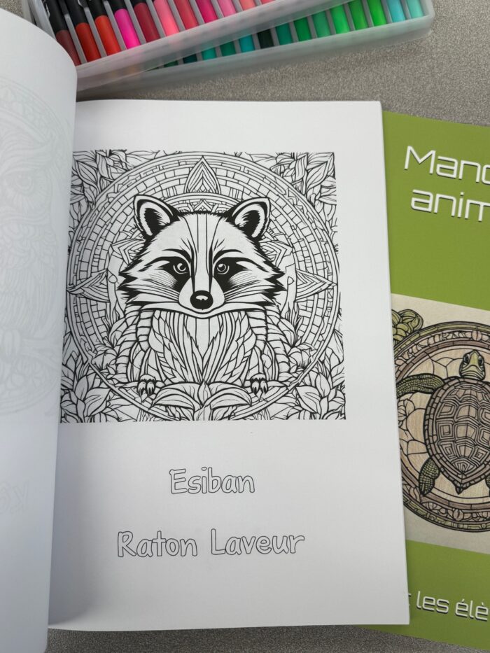 Livre à colorier, Mandalas des animaux, Mots en algonquin – Image 3